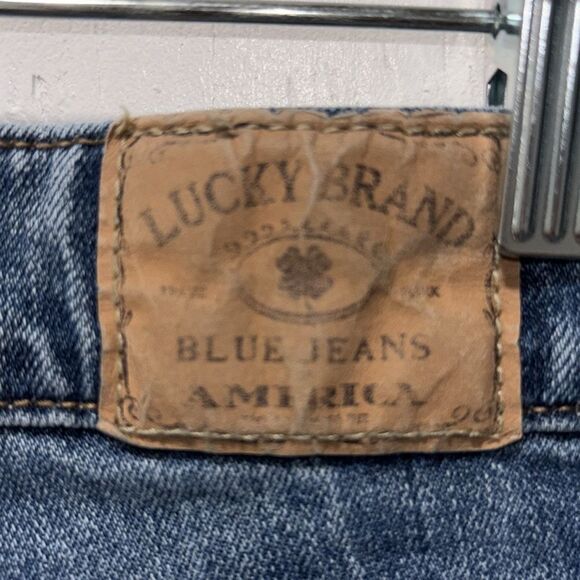 Lucky Brand floral embroidery distressed jeans skinny size 00/24. - Picture 6 of 7